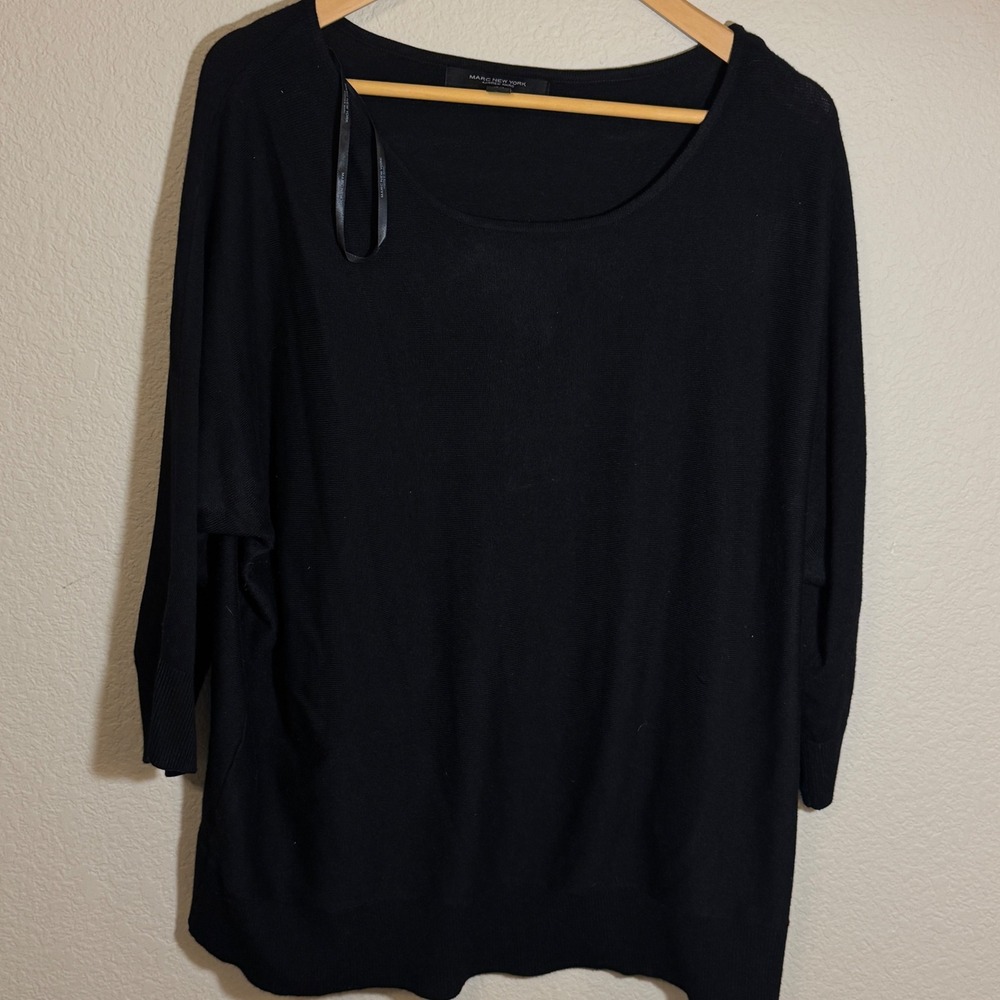 Marc New York Andrew Marc Black Tunic Top Dolman Sleeve 1X
